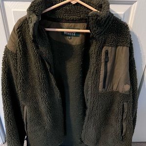 Green Fjallraven fleece zip up Sz Large.